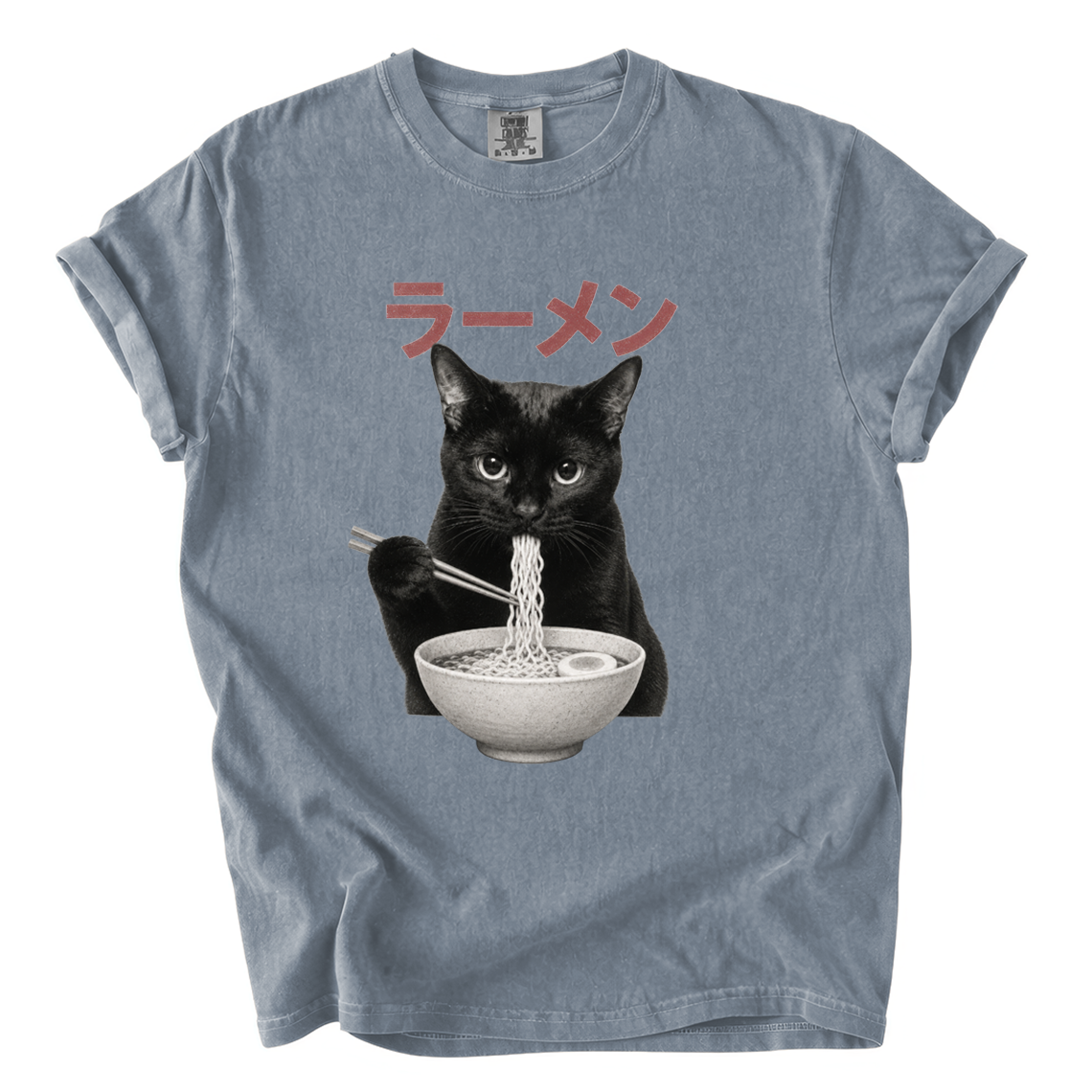 Black Cat Eating Ramen Shirt – Funny Japanese Comfort Colors Tee
