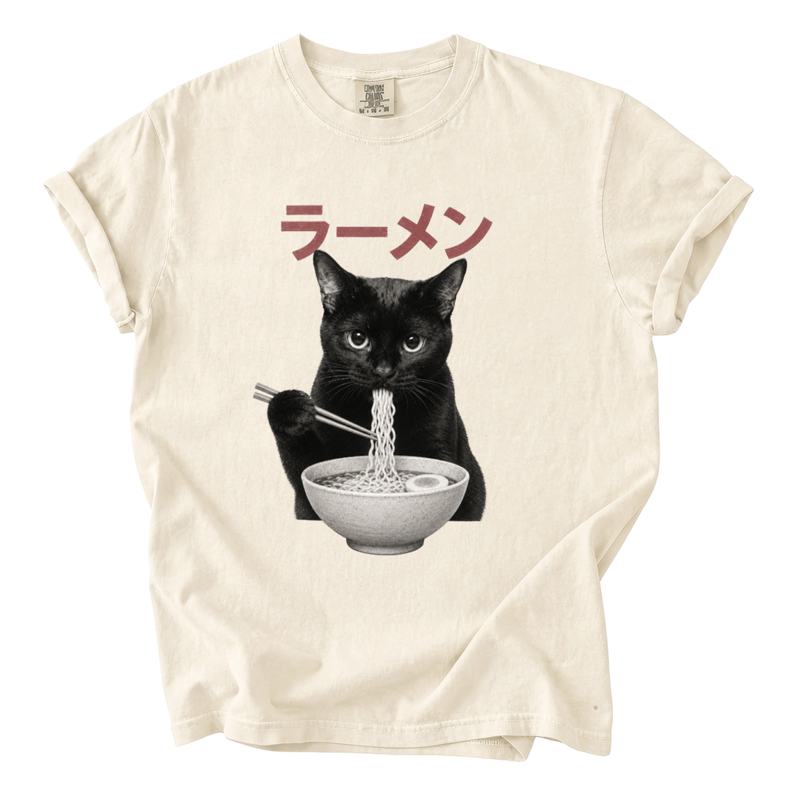 Black Cat Eating Ramen Shirt – Funny Japanese Comfort Colors Tee