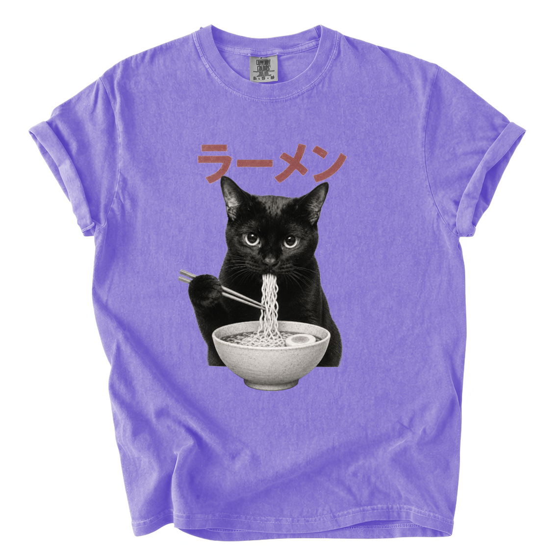 Black Cat Eating Ramen Shirt – Funny Japanese Comfort Colors Tee