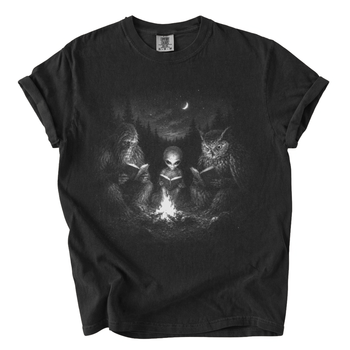 Cryptid Book Club Shirt – Bigfoot Alien Owl Reading Comfort Colors Tee