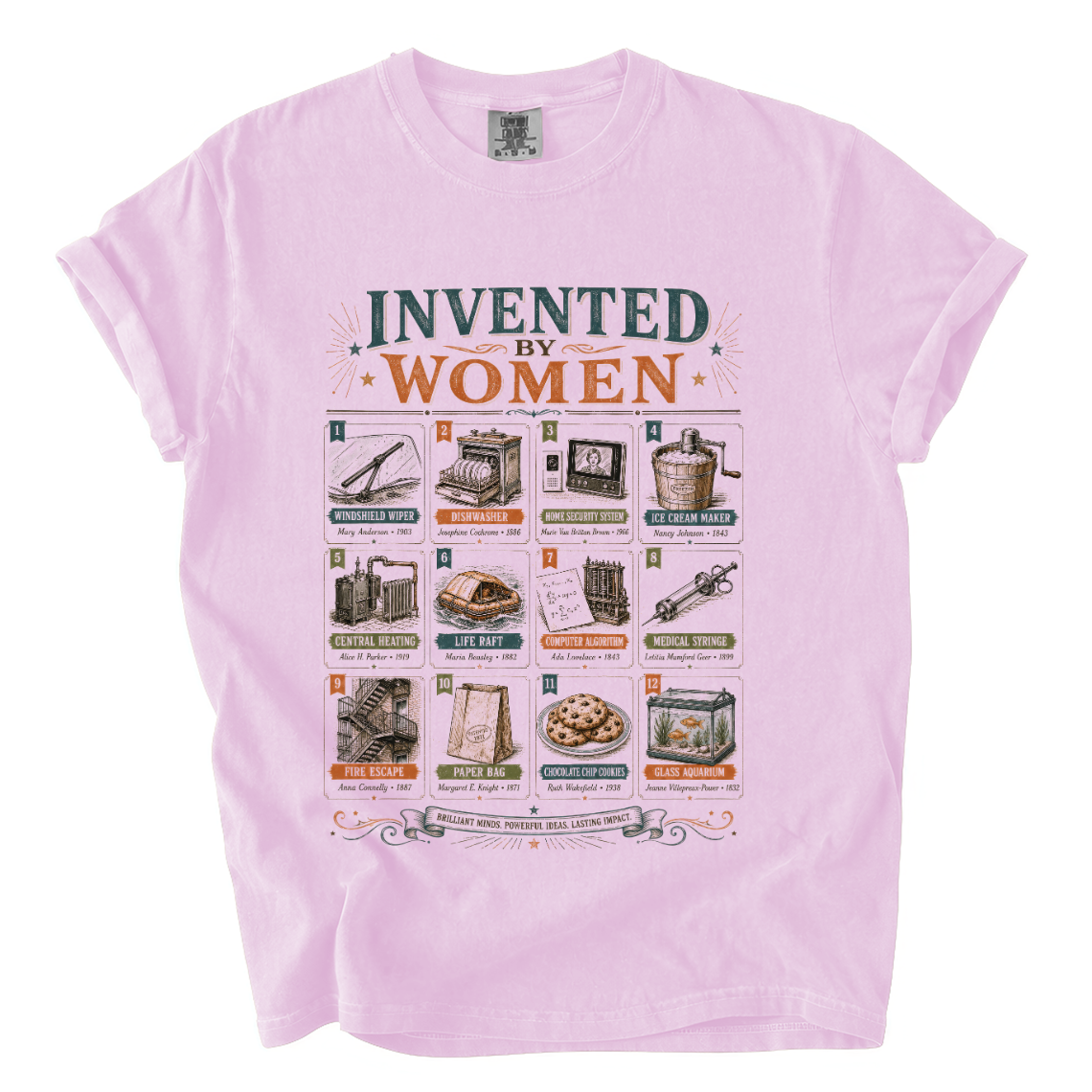 Invented by Women Shirt – Women in STEM Comfort Colors Graphic Tee