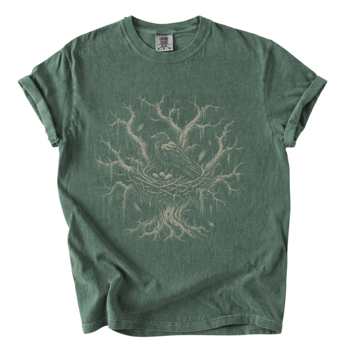 Gothic Crow Nest Shirt – Dark Forest Comfort Colors Graphic Tee