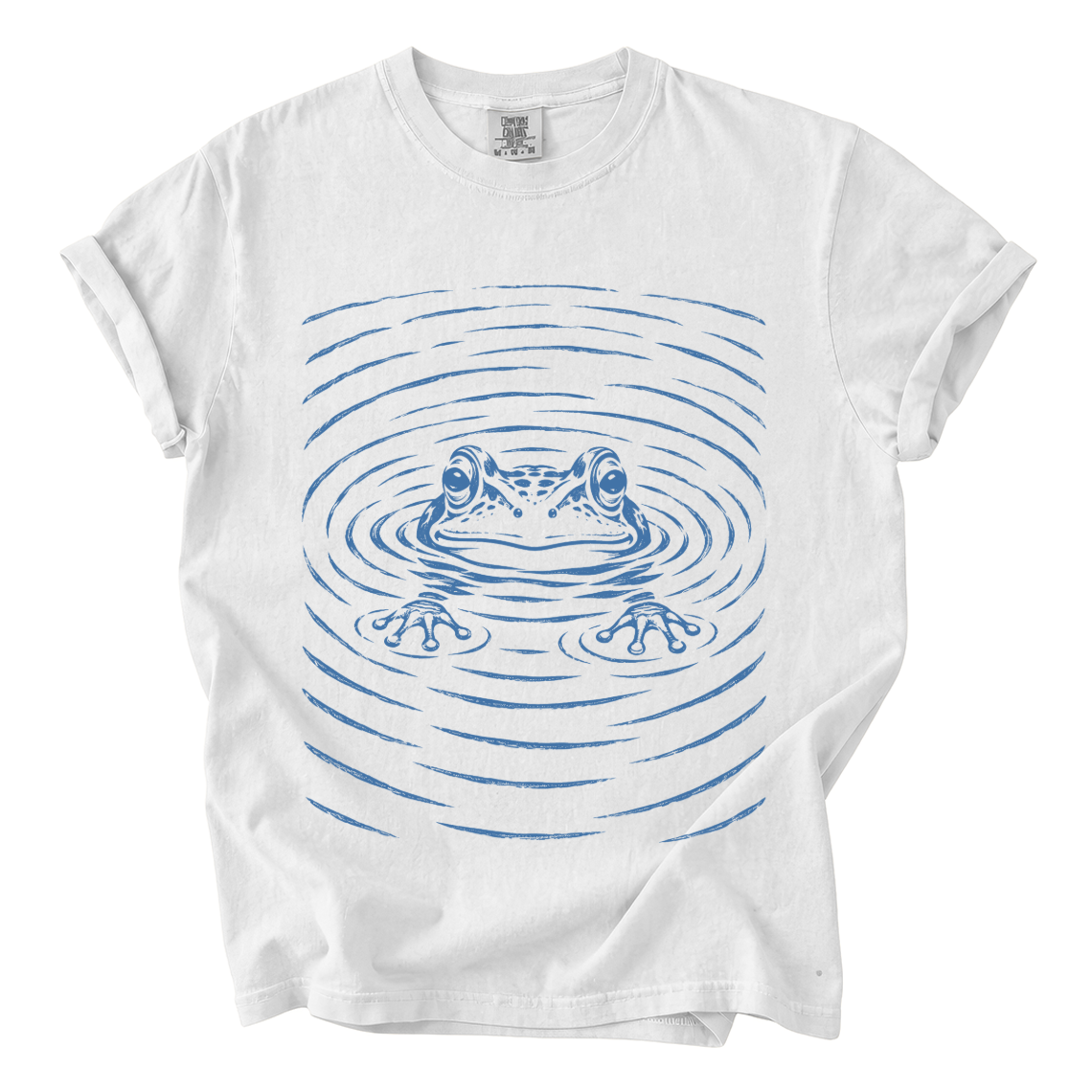Floating Frog Shirt – Minimalist Pond Comfort Colors Graphic Tee