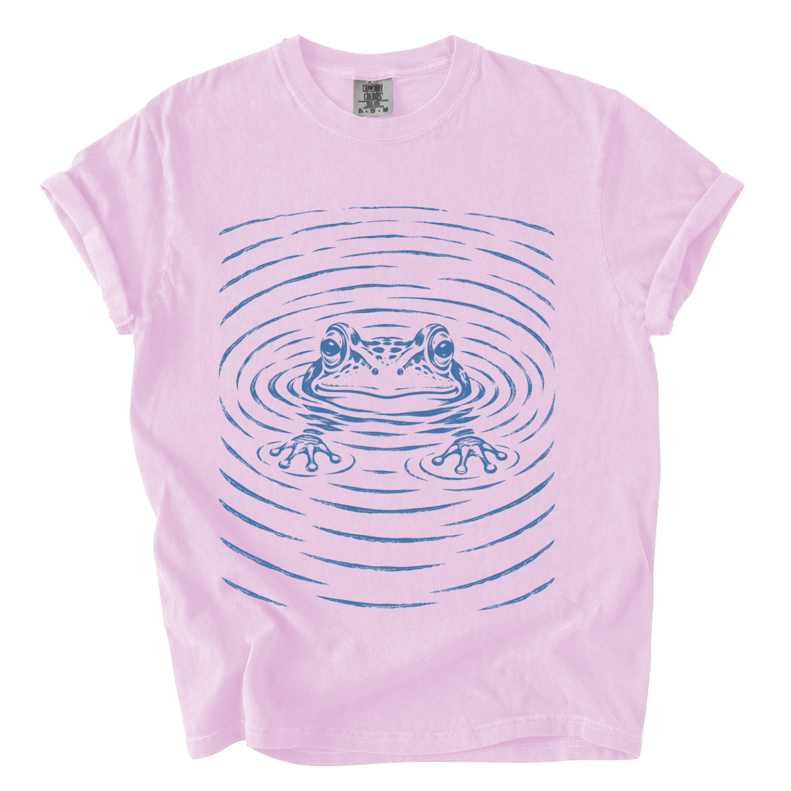 Floating Frog Shirt – Minimalist Pond Comfort Colors Graphic Tee
