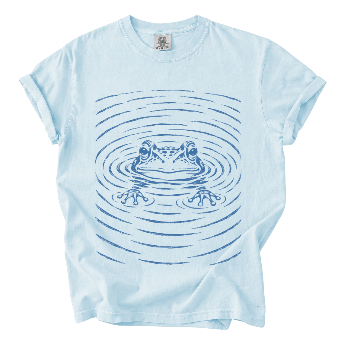 Floating Frog Shirt – Minimalist Pond Comfort Colors Graphic Tee