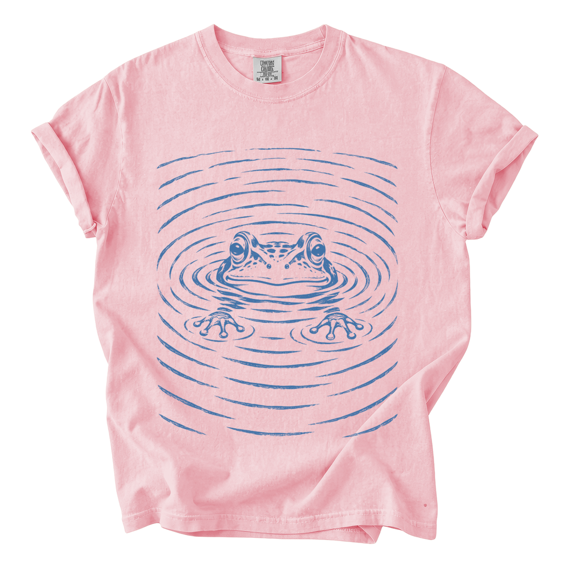 Floating Frog Shirt – Minimalist Pond Comfort Colors Graphic Tee