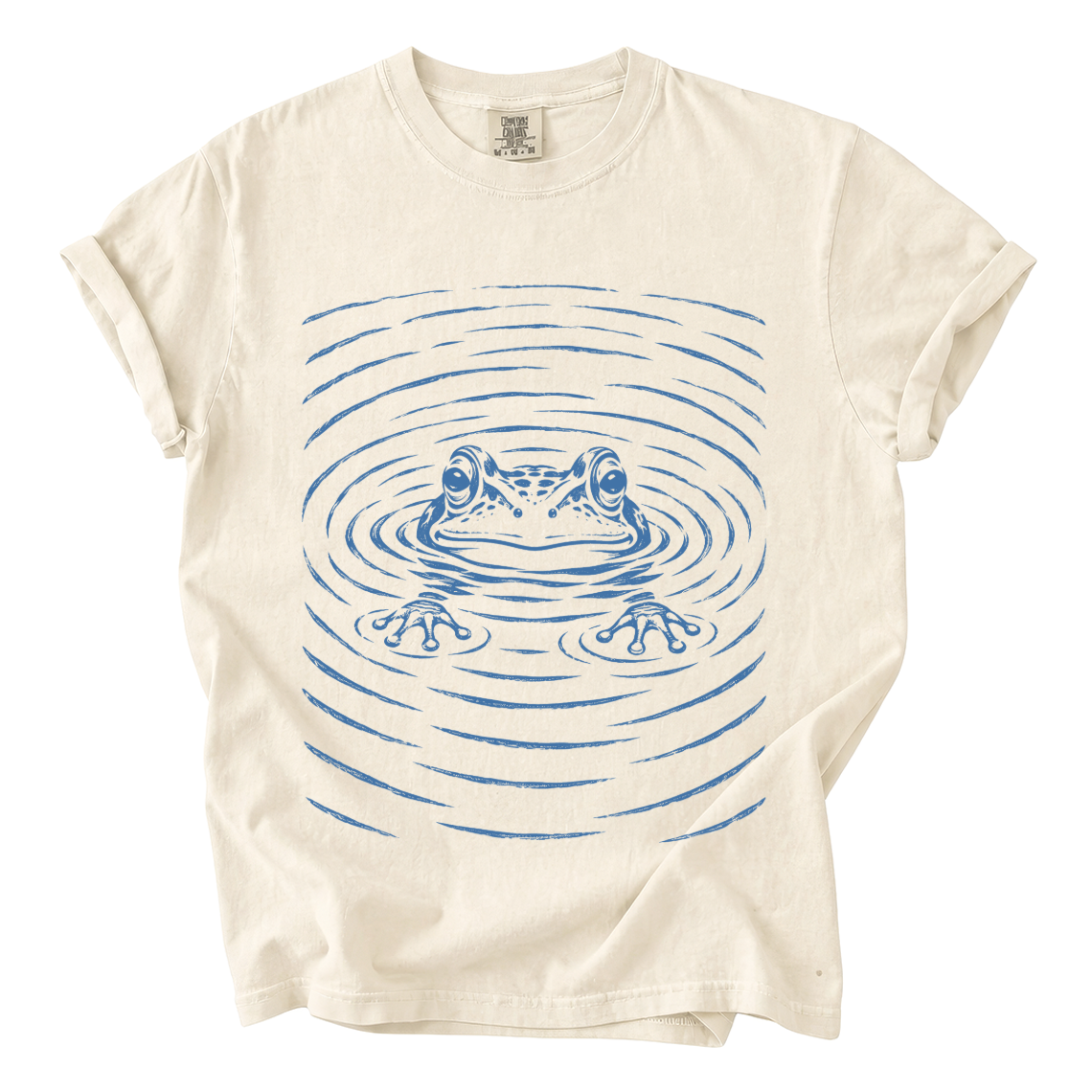 Floating Frog Shirt – Minimalist Pond Comfort Colors Graphic Tee