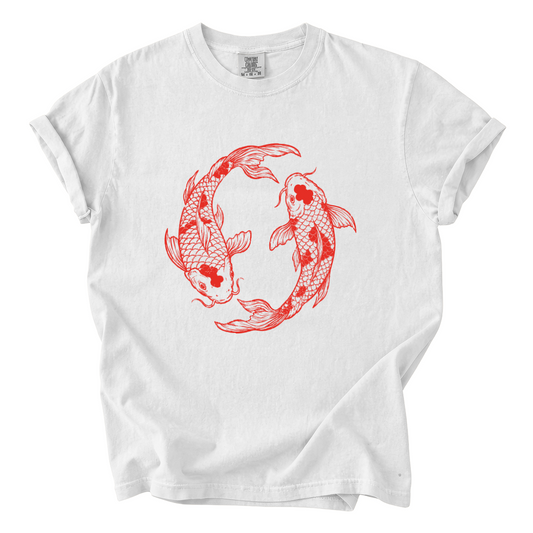 Koi Fish Yin Yang Shirt – Japanese Art Comfort Colors Graphic Tee