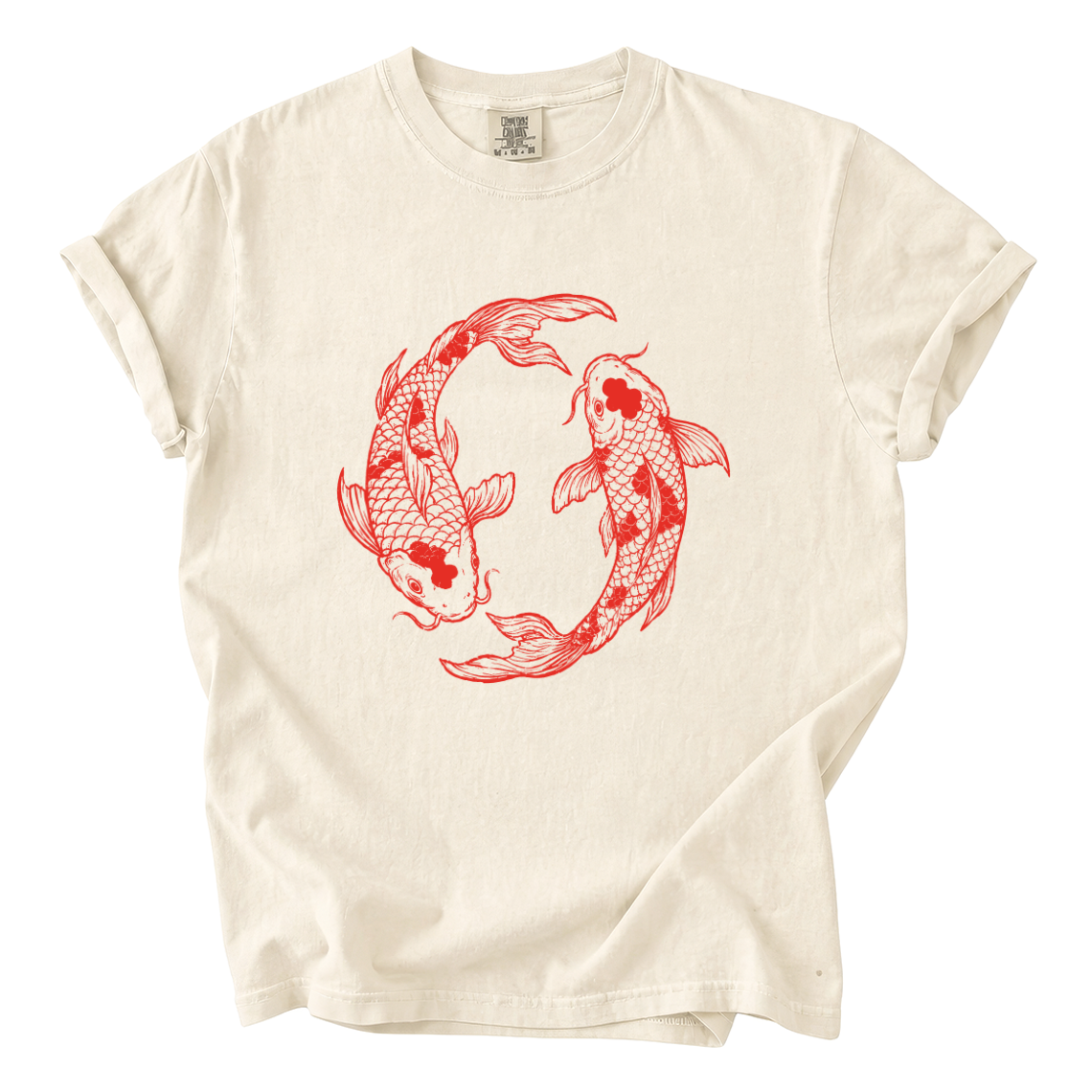 Koi Fish Yin Yang Shirt – Japanese Art Comfort Colors Graphic Tee