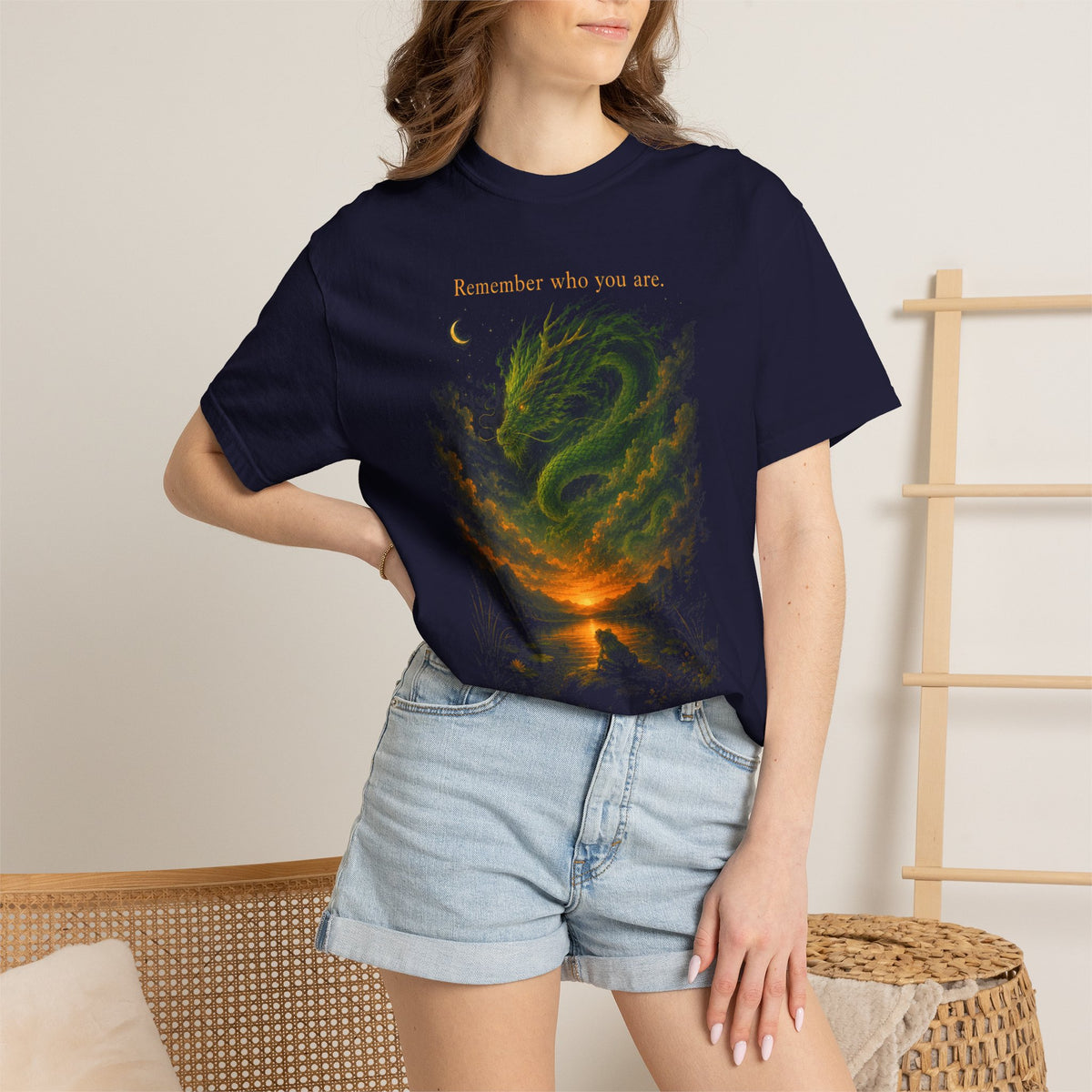 Remember Who You Are Dragon Comfort Colors T-Shirt | Motivational Fantasy Frog Graphic Tee
