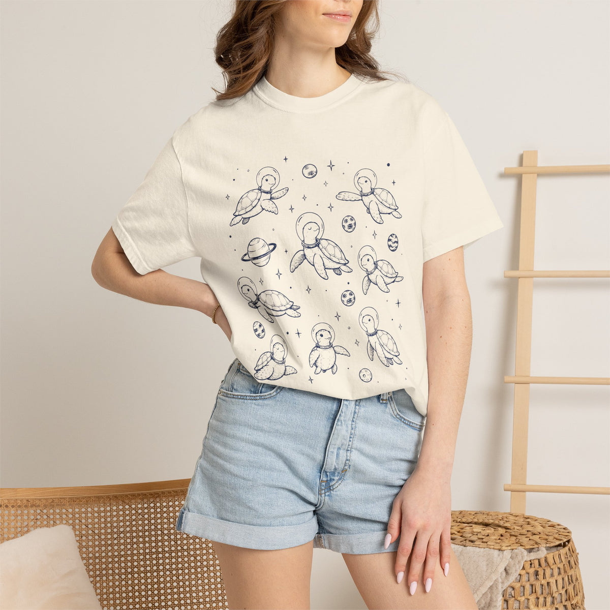 Cute Space Turtle Shirt – Astronaut Sea Turtle Comfort Colors Tee