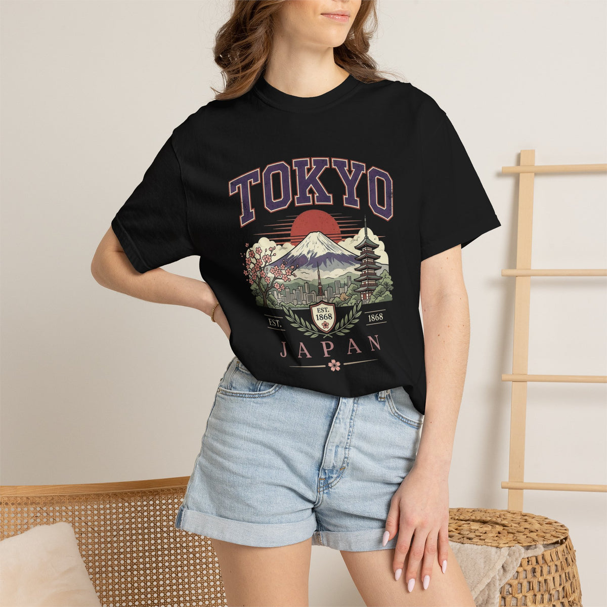 Tokyo Japan Collegiate Shirt – Mount Fuji Comfort Colors Travel Tee