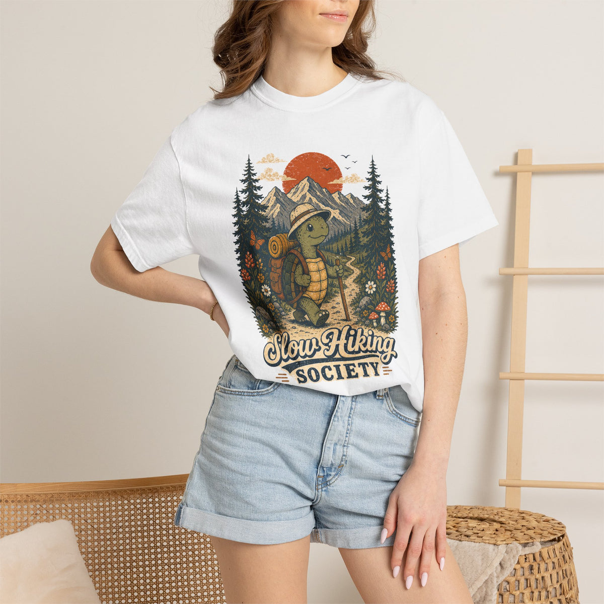 Slow Hiking Society Shirt – Funny Turtle Hiker Comfort Colors Tee