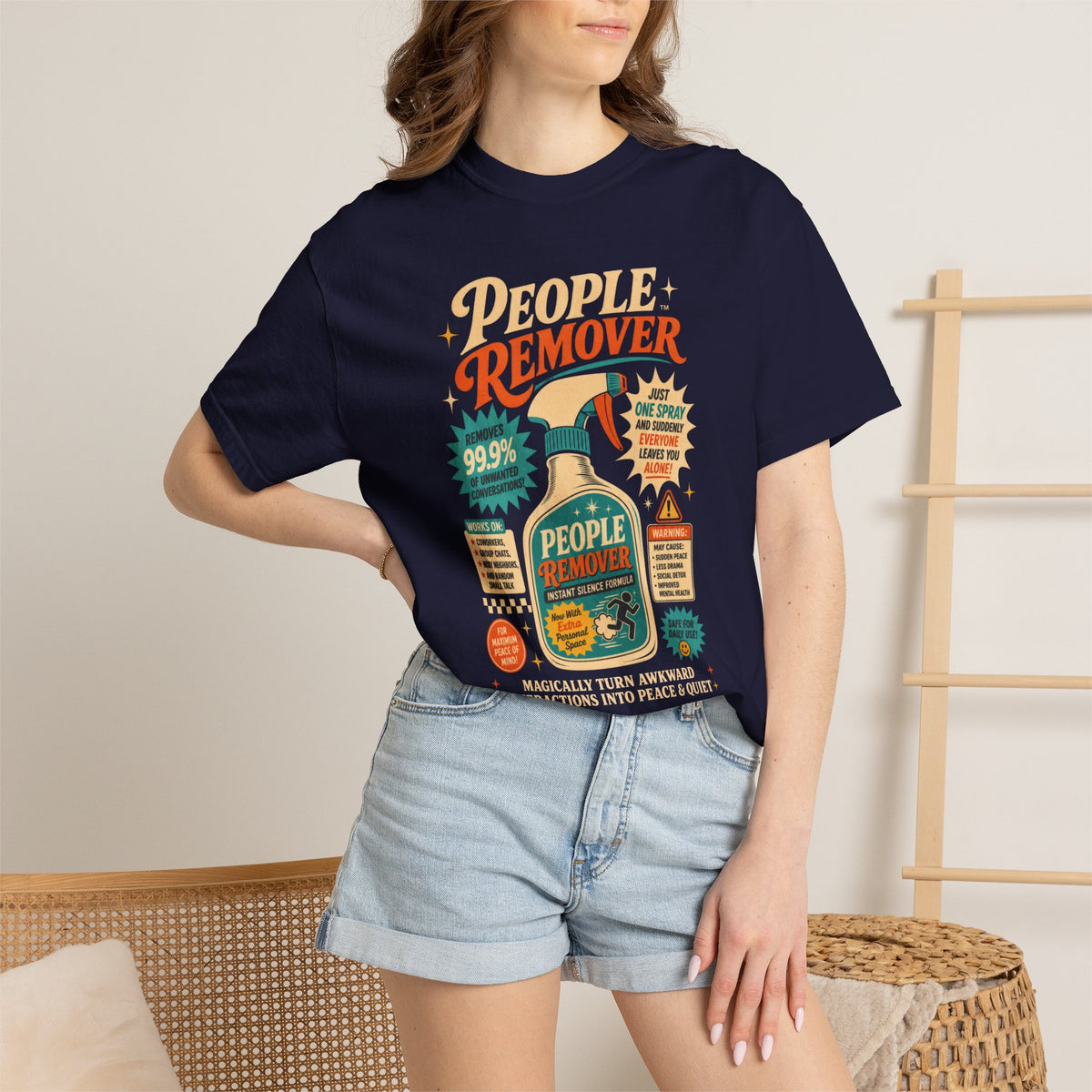 People Remover Spray Comfort Colors T-Shirt | Funny Introvert Retro Advertisement Tee