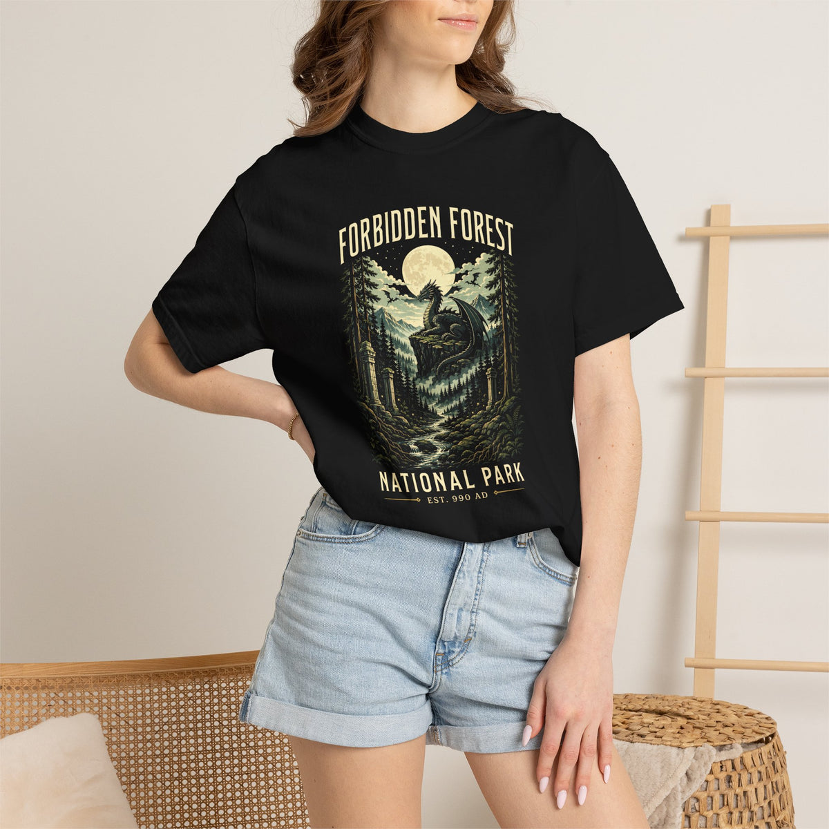 Forbidden Forest National Park Shirt – Fantasy Dragon Comfort Colors Tee