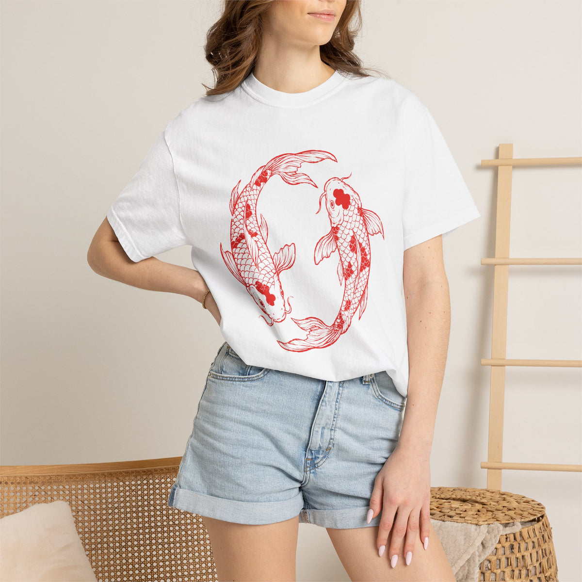Koi Fish Yin Yang Shirt – Japanese Art Comfort Colors Graphic Tee