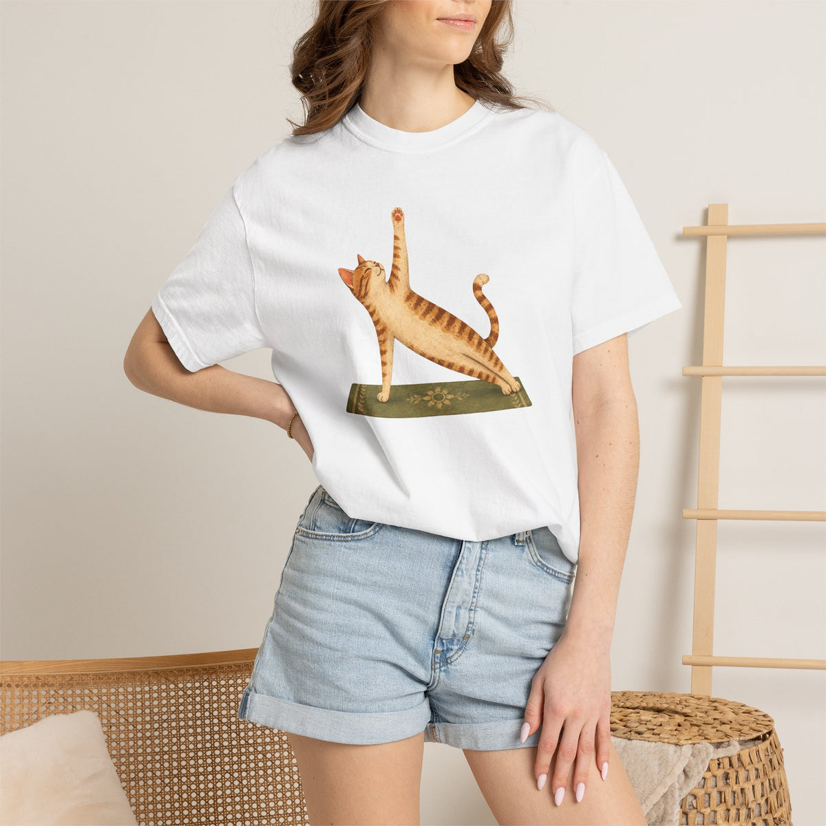 Cat Doing Yoga Shirt – Funny Yoga Lover Comfort Colors Graphic Tee