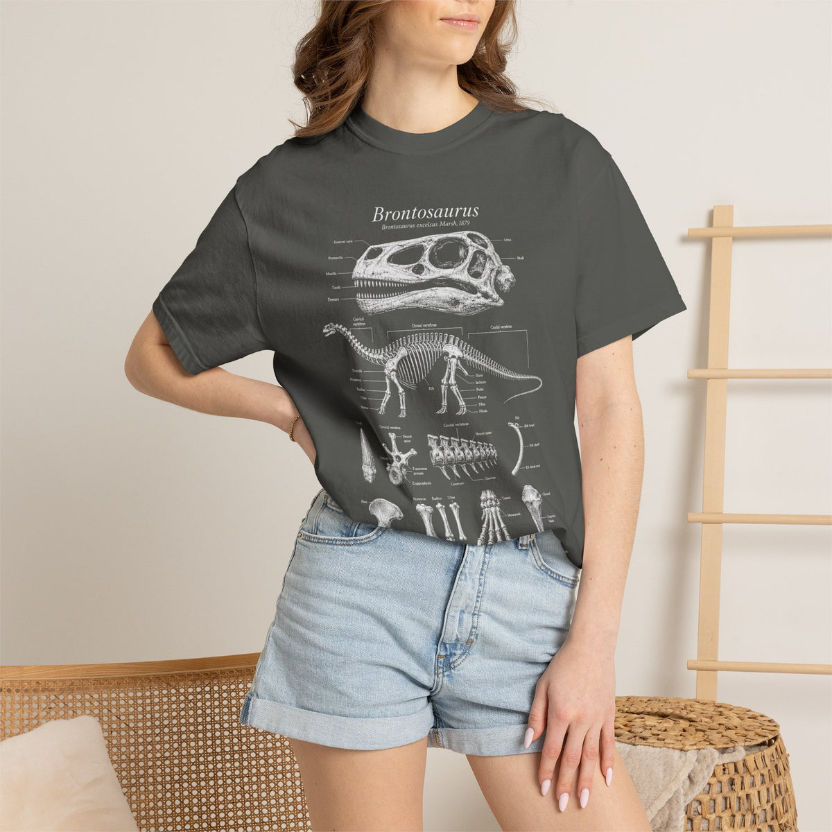 Brontosaurus Anatomy Shirt – Paleontology Comfort Colors Graphic Tee