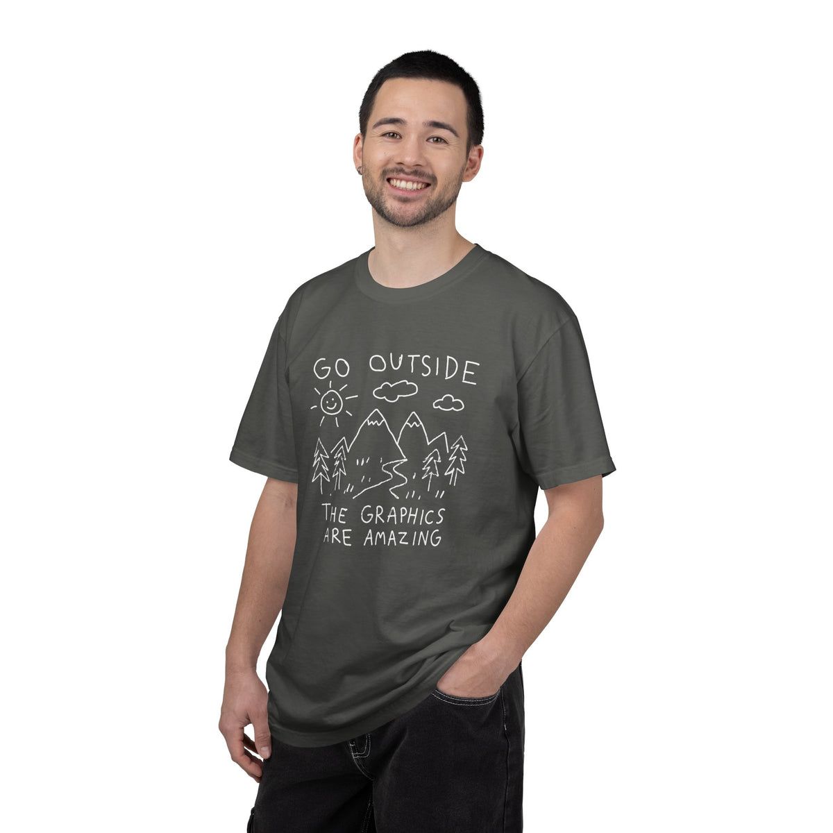 Go Outside The Graphics Are Amazing Comfort Colors T-Shirt | Funny Gamer Hiking Tee