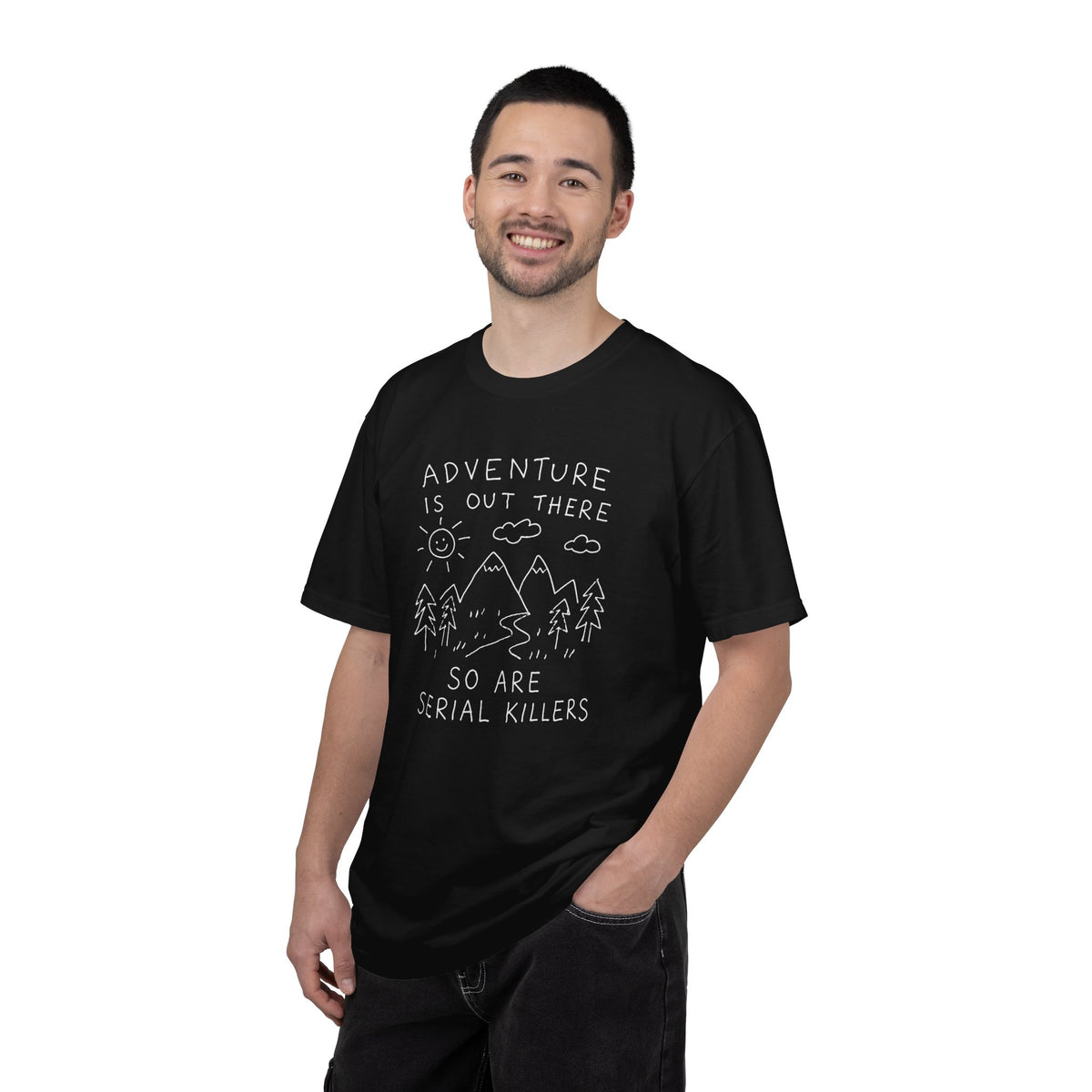 Adventure Is Out There So Are Serial Killers Comfort Colors T-Shirt | Funny Dark Humor Hiking Tee